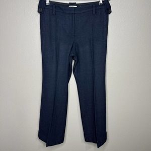 Loft Petites Women's Blue Wool Blend Mid Rise Bootcut Dress Pants Size 10P